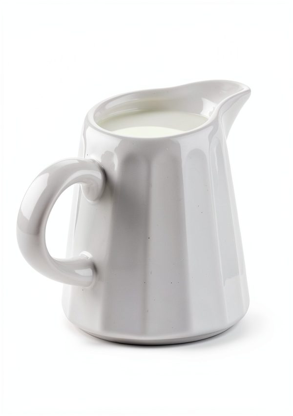 YHOJOY Ceramic Creamer Pitcher 10 oz White Rustic Design-4