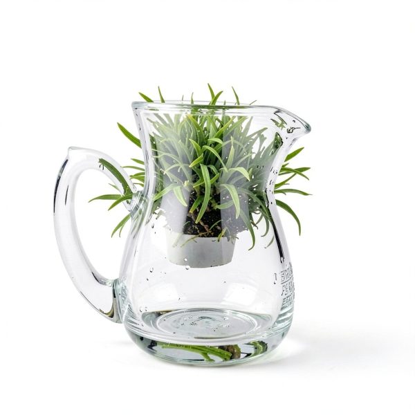 DGQ Glass Creamer 4oz Clear Classic Style Kitchen Dining-1