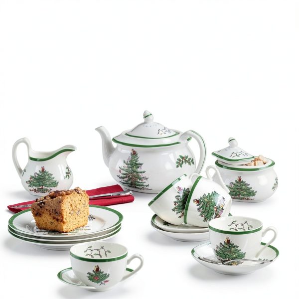 Spode Christmas Tree Sugar Creamer Set Earthenware-4