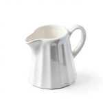 YHOJOY Ceramic Creamer Pitcher 10 oz White Rustic Design-0