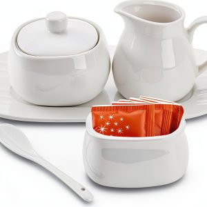 Dicunoy Sugar Bowl Creamer Set Ceramic Handmade Classic-0